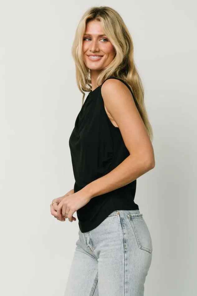 Women Jia Ruched Tank Top Black Baltic Born Blouses and Shirts Women Jia Ruched Tank Top Black Baltic Born Blouses and Shirts