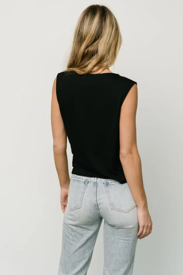 Women Jia Ruched Tank Top Black Baltic Born Blouses and Shirts Women Jia Ruched Tank Top Black Baltic Born Blouses and Shirts