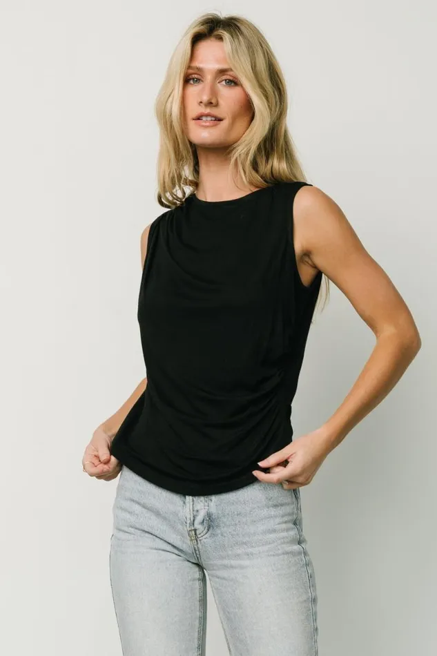 Women Jia Ruched Tank Top Black Baltic Born Blouses and Shirts Women Jia Ruched Tank Top Black Baltic Born Blouses and Shirts