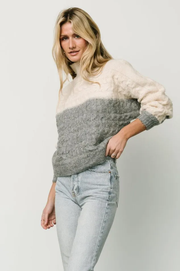 Women Jody Knit Sweater Ivory Gray Baltic Born Sweaters Women Jody Knit Sweater Ivory Gray Baltic Born Sweaters