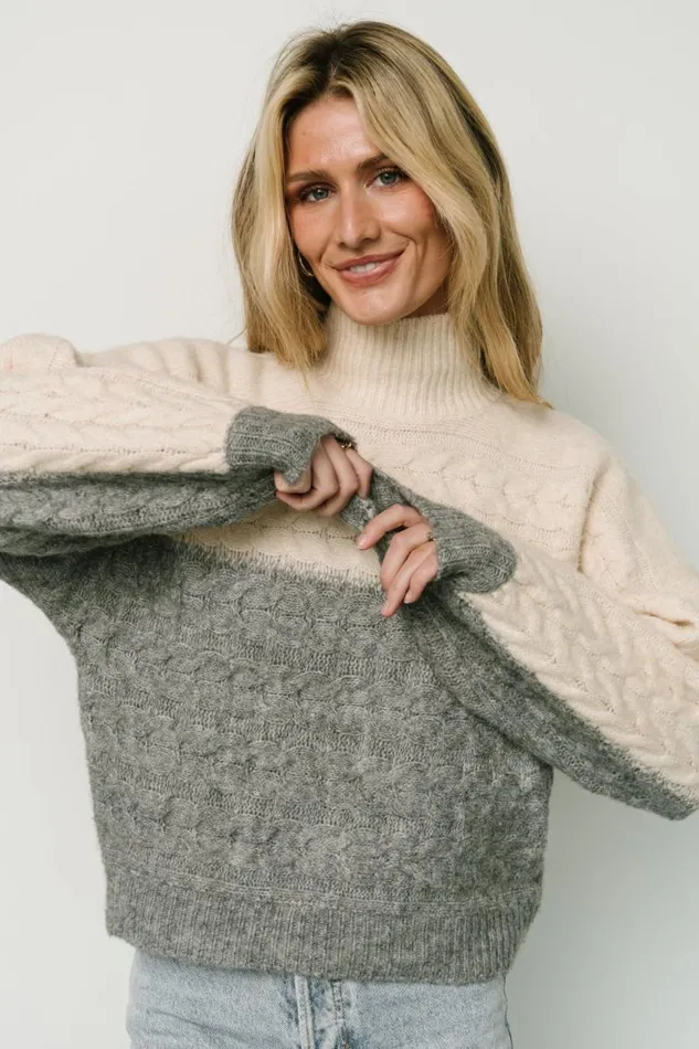 Women Jody Knit Sweater Ivory Gray Baltic Born Sweaters Women Jody Knit Sweater Ivory Gray Baltic Born Sweaters