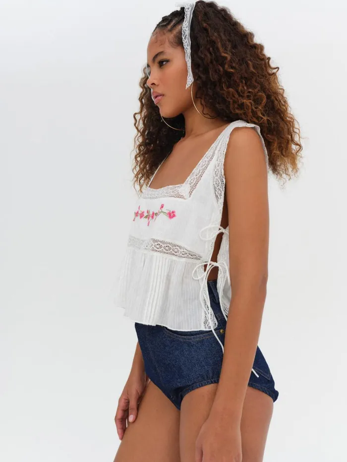 Women Jolene Embroidered Top White For Love and Lemons Tops Women Jolene Embroidered Top White For Love and Lemons Tops