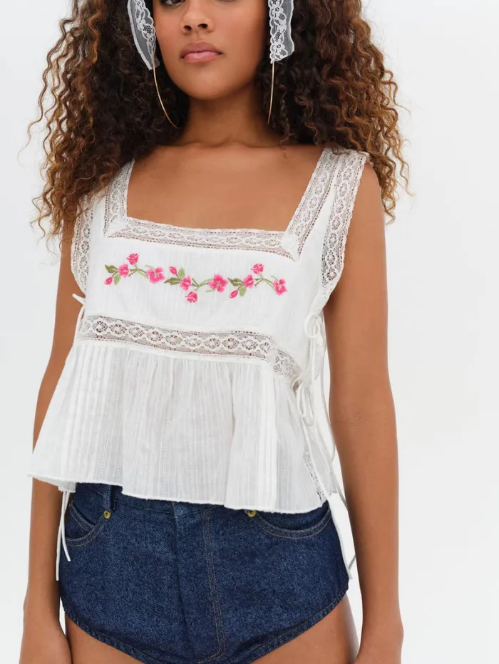 Women Jolene Embroidered Top White For Love and Lemons Tops Women Jolene Embroidered Top White For Love and Lemons Tops