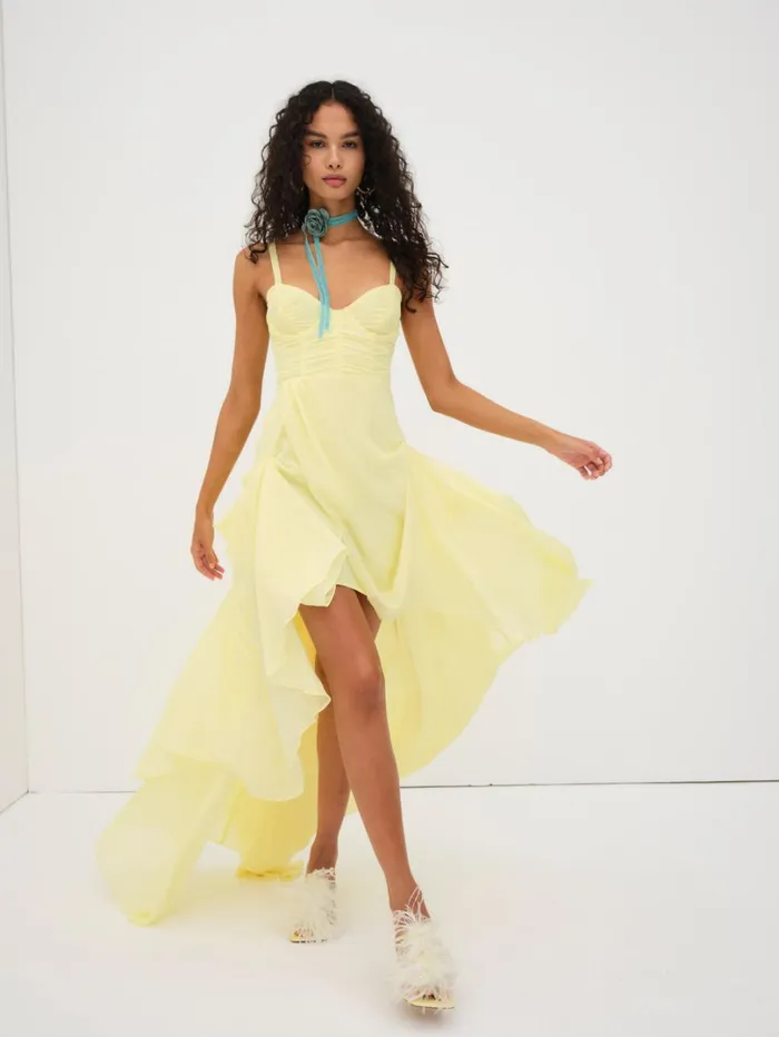 Women June Maxi Dress Yellow For Love and Lemons Dresses