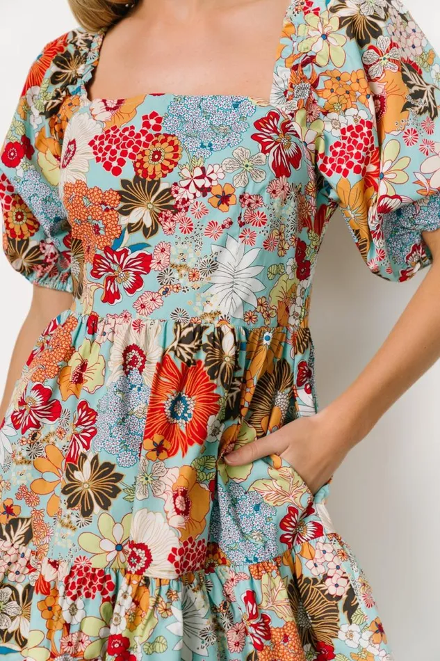 Women Kallie Puff Sleeve Short Dress Multi Print Baltic Born Short Dresses Women Kallie Puff Sleeve Short Dress Multi Print Baltic Born Short Dresses