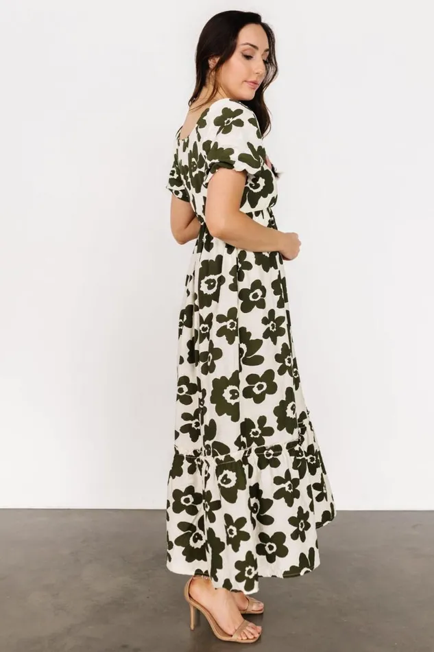 Women Kasey Maxi Dress Olive Ivory Print Baltic Born Maxi Dresses Women Kasey Maxi Dress Olive Ivory Print Baltic Born Maxi Dresses