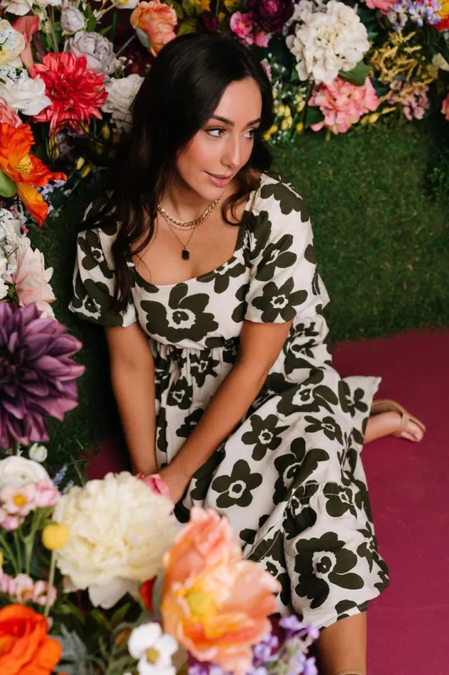 Women Kasey Maxi Dress Olive Ivory Print Baltic Born Maxi Dresses Women Kasey Maxi Dress Olive Ivory Print Baltic Born Maxi Dresses