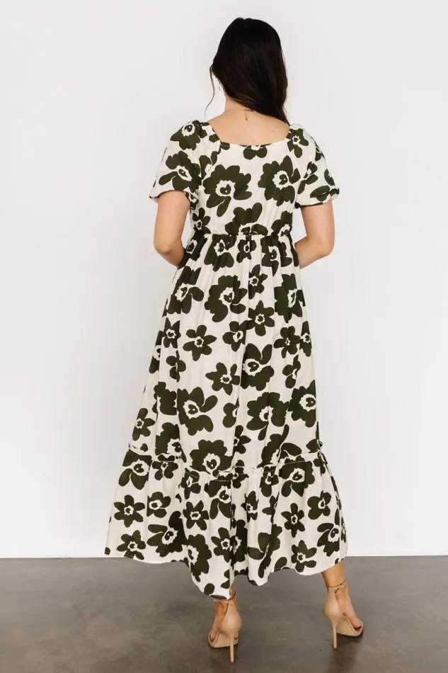 Women Kasey Maxi Dress Olive Ivory Print Baltic Born Maxi Dresses Women Kasey Maxi Dress Olive Ivory Print Baltic Born Maxi Dresses