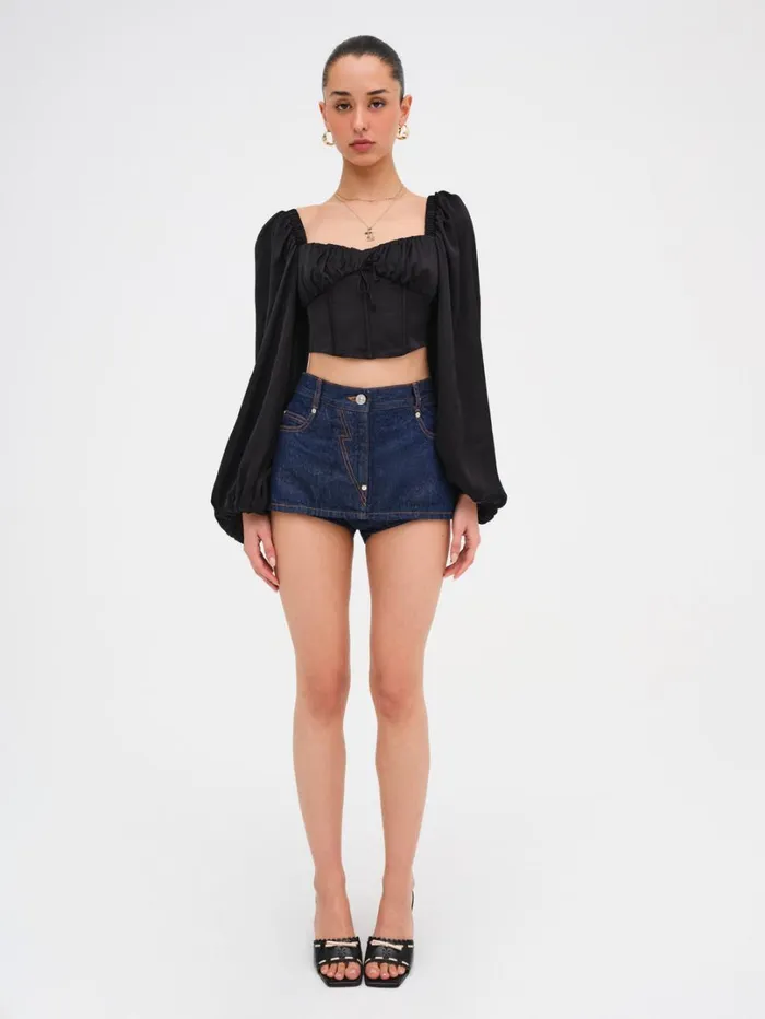 Women Kat Long Sleeve Corset Top Black For Love and Lemons Tops Women Kat Long Sleeve Corset Top Black For Love and Lemons Tops