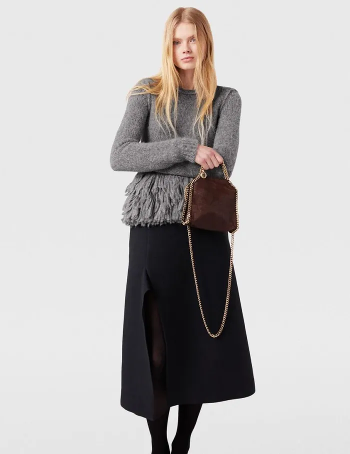 Women KickFlare Midi Skirt Midnight Black Stella McCartney Tailoring Women KickFlare Midi Skirt Midnight Black Stella McCartney Tailoring