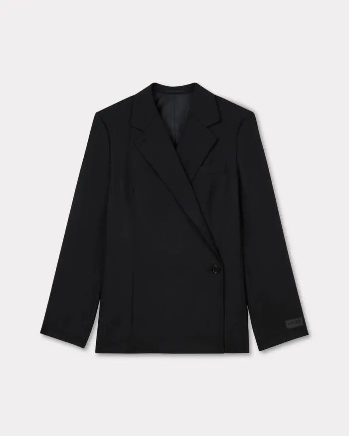 Women Kimono Blazer In Virgin Wool Black Kenzo Jackets And Coats