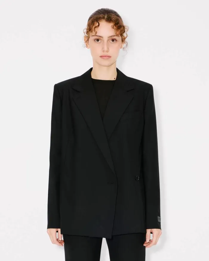 Women Kimono Blazer In Virgin Wool Black Kenzo Jackets And Coats