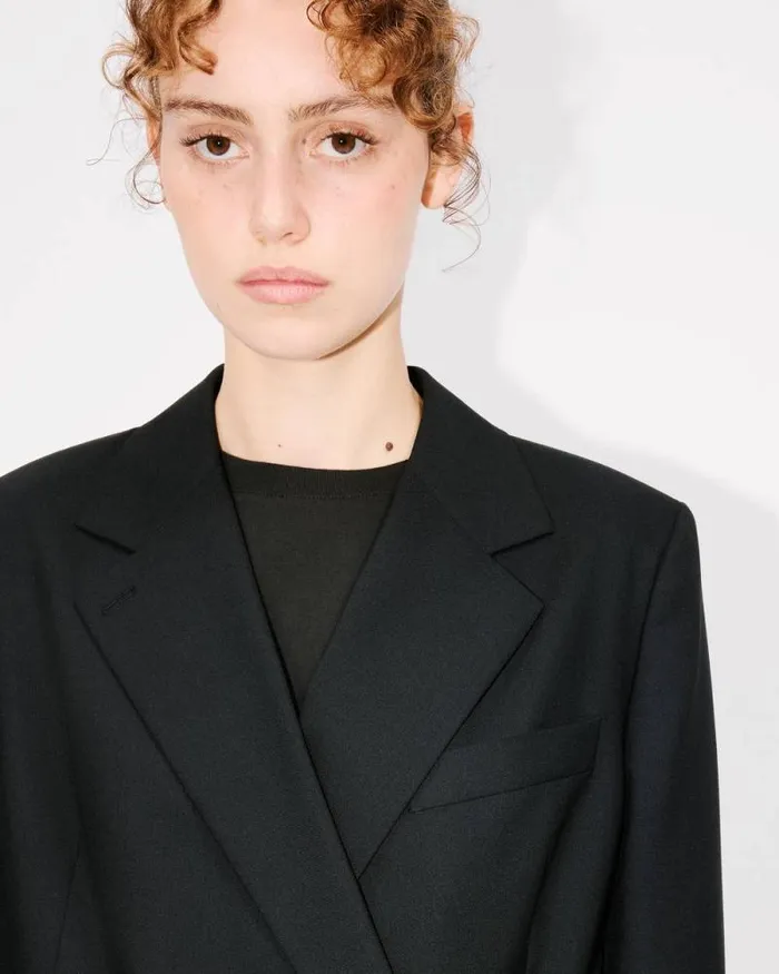 Women Kimono Blazer In Virgin Wool Black Kenzo Jackets And Coats