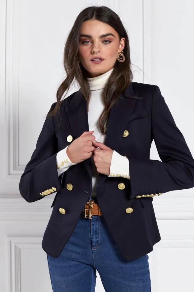 Women Knightsbridge Blazer Navy Barathea Holland Cooper Tailoring