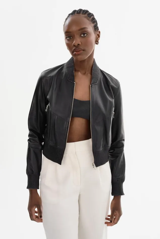 Women KORDELLA Reversible Leather Bomber Jacket Blackpink LAMARQUE Leather Jackets