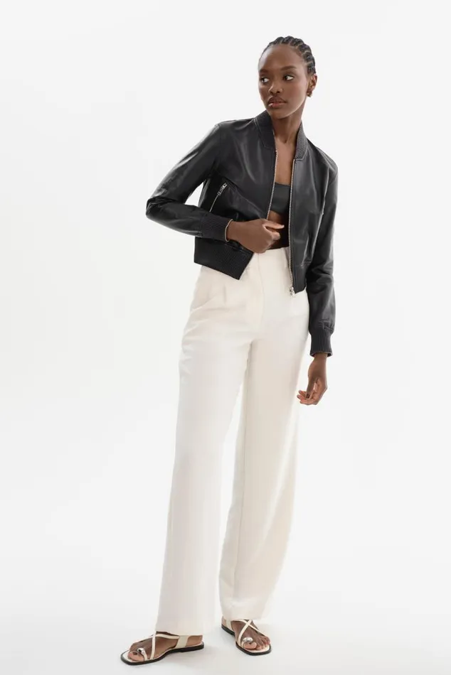 Women KORDELLA Reversible Leather Bomber Jacket Blackpink LAMARQUE Leather Jackets