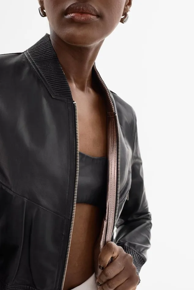 Women KORDELLA Reversible Leather Bomber Jacket Blackpink LAMARQUE Leather Jackets