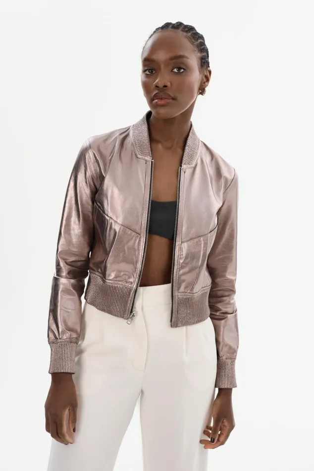 Women KORDELLA Reversible Leather Bomber Jacket Blackpink LAMARQUE Leather Jackets