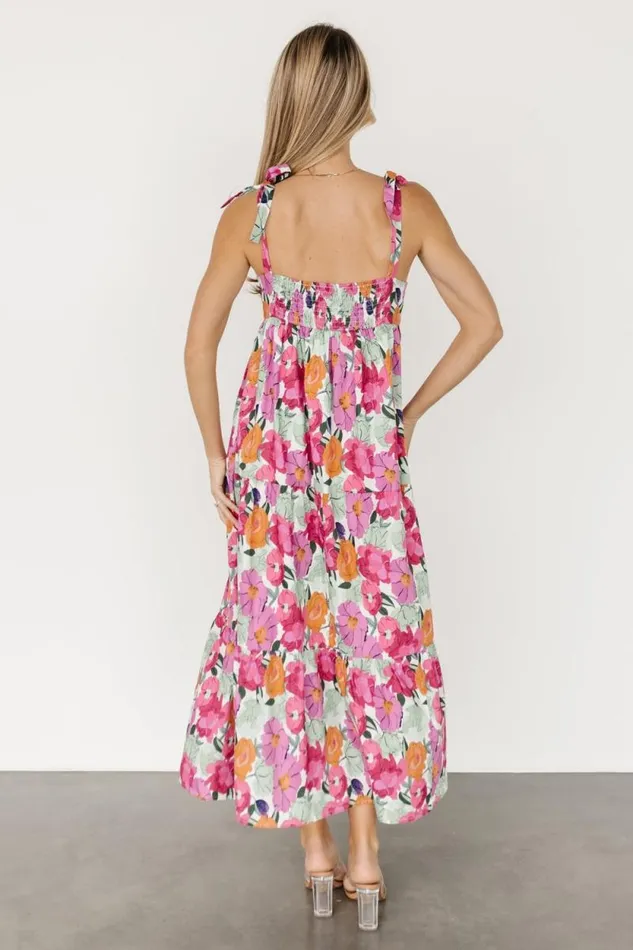 Women Lakewood Tie Dress Pink Multi Baltic Born Midi Dresses