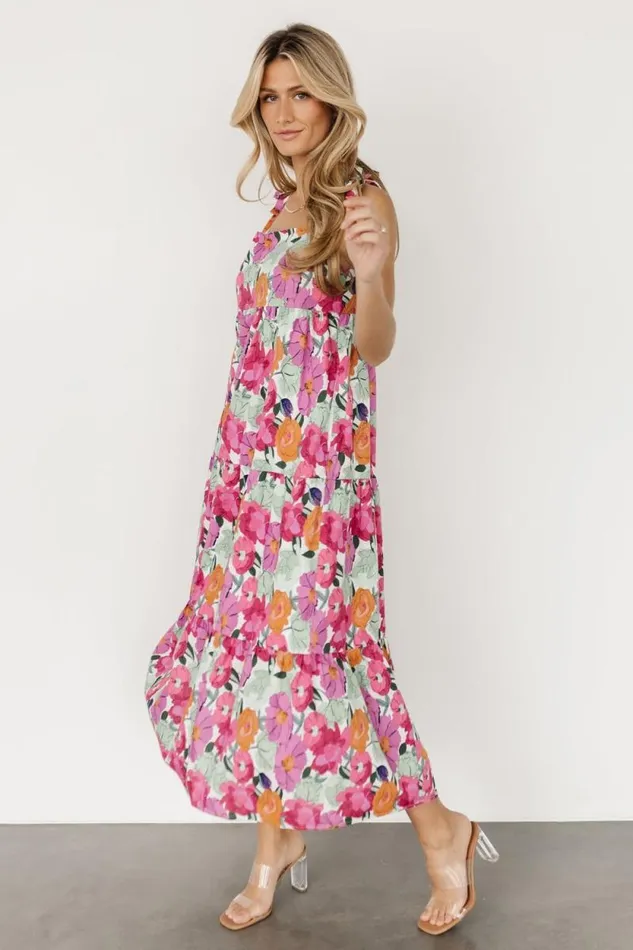 Women Lakewood Tie Dress Pink Multi Baltic Born Midi Dresses