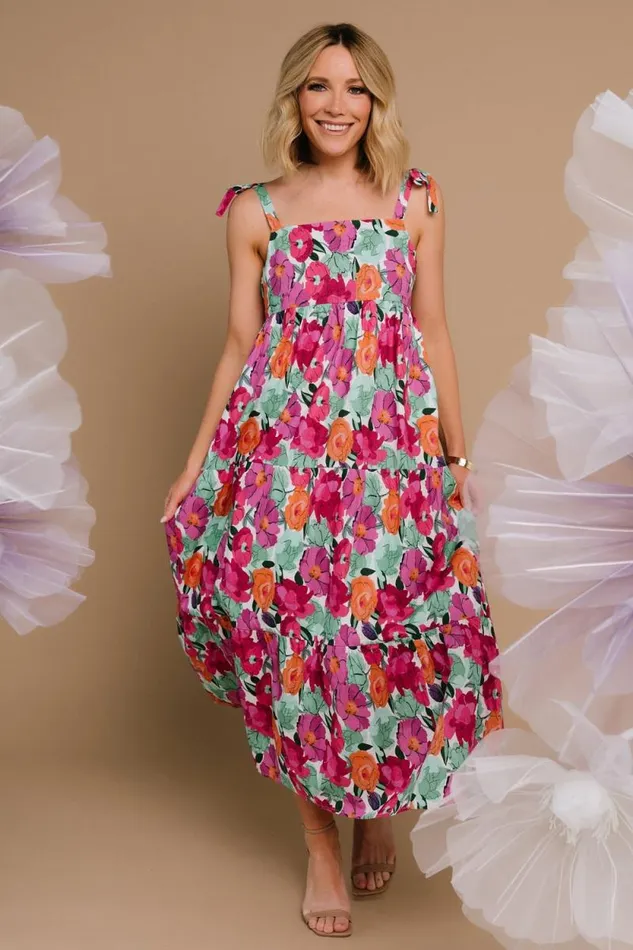 Women Lakewood Tie Dress Pink Multi Baltic Born Midi Dresses