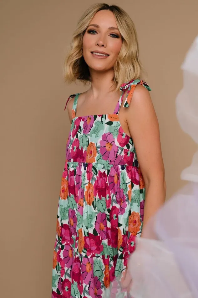 Women Lakewood Tie Dress Pink Multi Baltic Born Midi Dresses