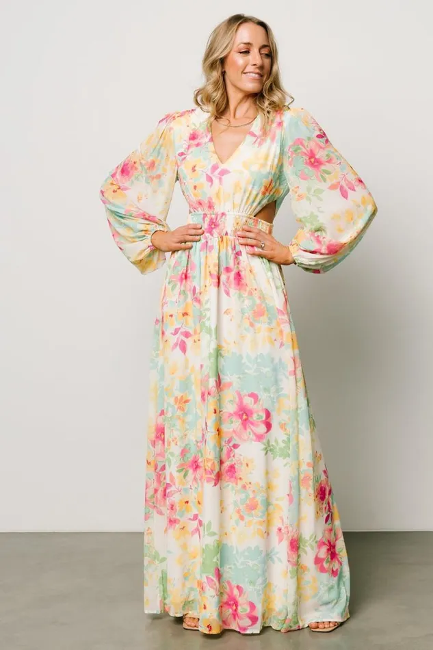 Women Lancaster Maxi Dress Ivory Multi Floral Baltic Born Maxi Dresses