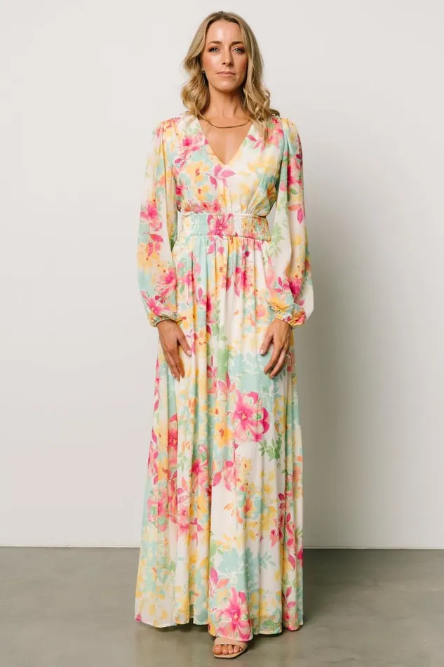 Women Lancaster Maxi Dress Ivory Multi Floral Baltic Born Maxi Dresses Women Lancaster Maxi Dress Ivory Multi Floral Baltic Born Maxi Dresses