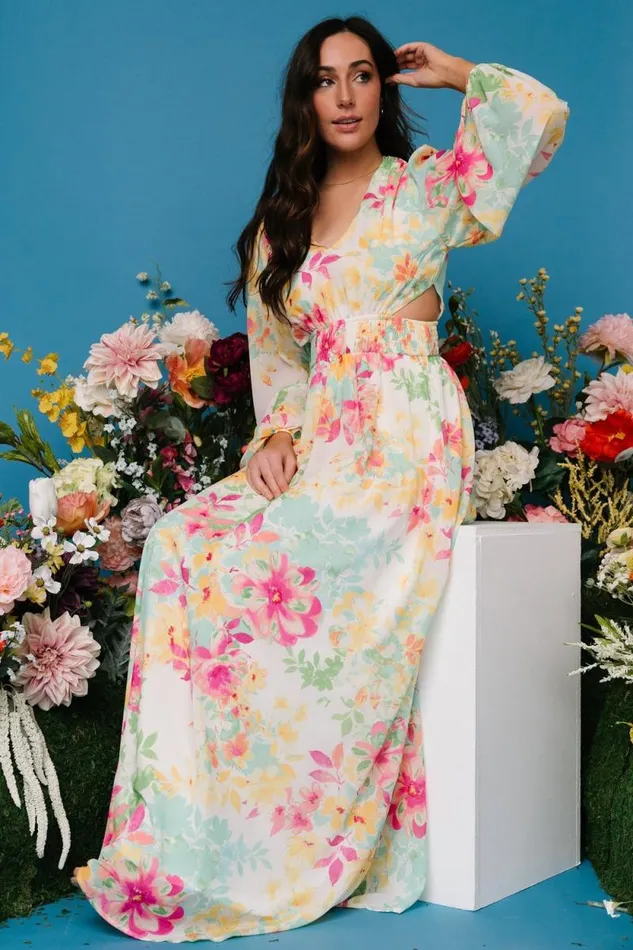 Women Lancaster Maxi Dress Ivory Multi Floral Baltic Born Maxi Dresses Women Lancaster Maxi Dress Ivory Multi Floral Baltic Born Maxi Dresses
