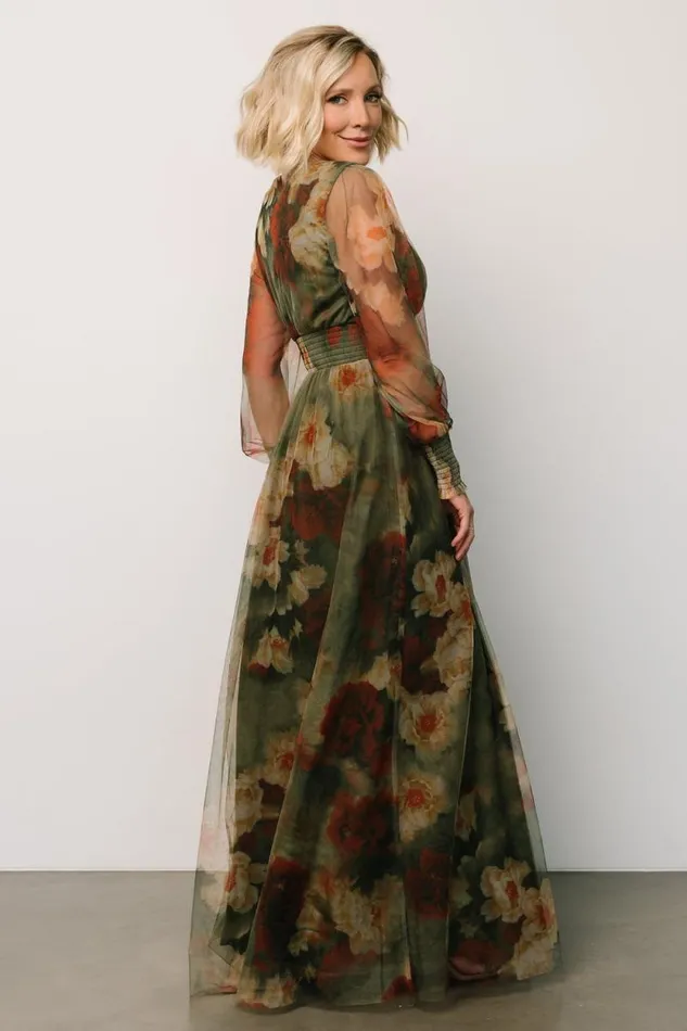 Women Layla Tulle Maxi Dress Olive Rust Baltic Born Bump Friendly Women Layla Tulle Maxi Dress Olive Rust Baltic Born Bump Friendly