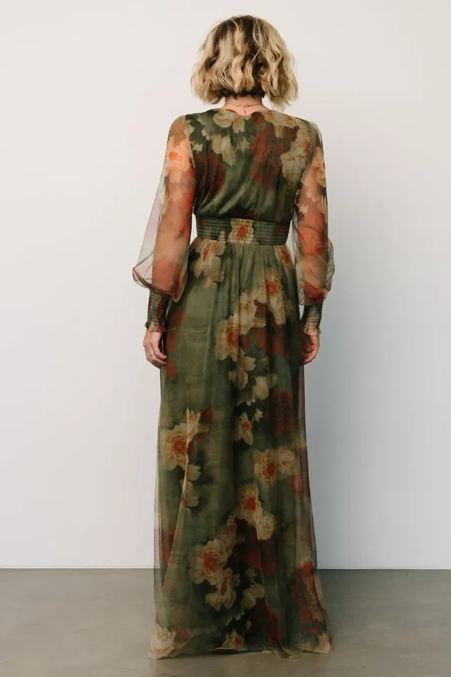 Women Layla Tulle Maxi Dress Olive Rust Baltic Born Bump Friendly Women Layla Tulle Maxi Dress Olive Rust Baltic Born Bump Friendly