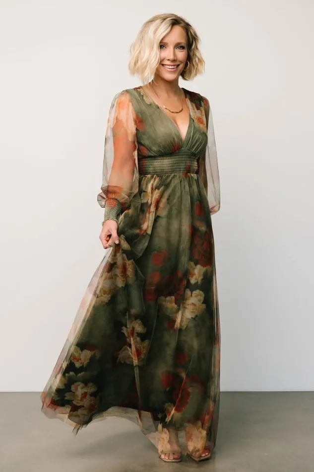 Women Layla Tulle Maxi Dress Olive Rust Baltic Born Bump Friendly Women Layla Tulle Maxi Dress Olive Rust Baltic Born Bump Friendly