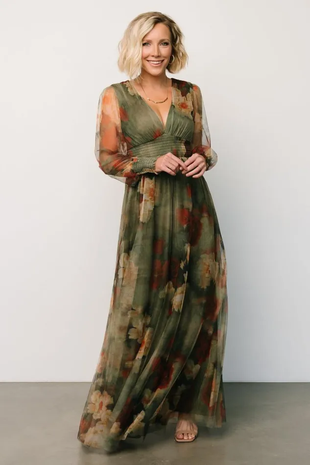 Women Layla Tulle Maxi Dress Olive Rust Baltic Born Bump Friendly Women Layla Tulle Maxi Dress Olive Rust Baltic Born Bump Friendly