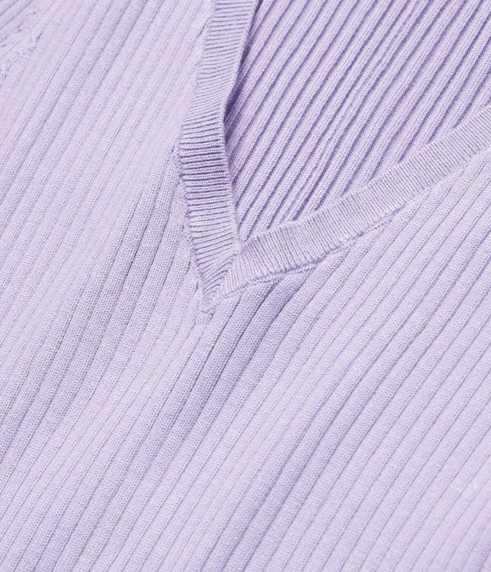 Women Lilac Ribbed Knit Sweater THE KOOPLES Sweaters