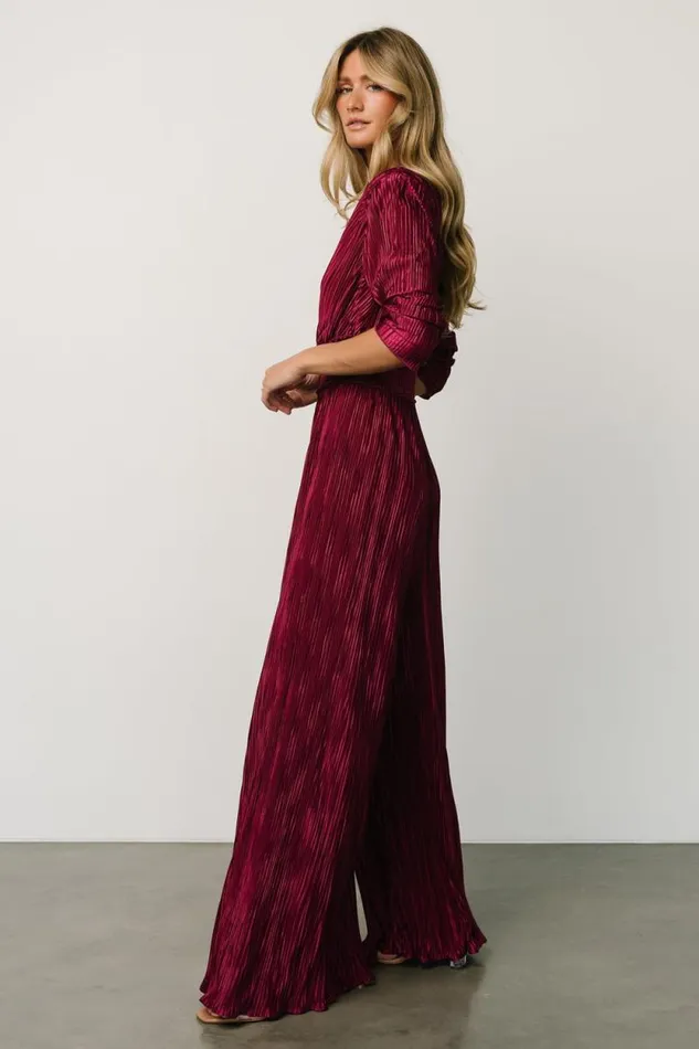 Women Lilith Pleated Jumpsuit Mulberry Baltic Born Jumpsuits and Rompers Women Lilith Pleated Jumpsuit Mulberry Baltic Born Jumpsuits and Rompers