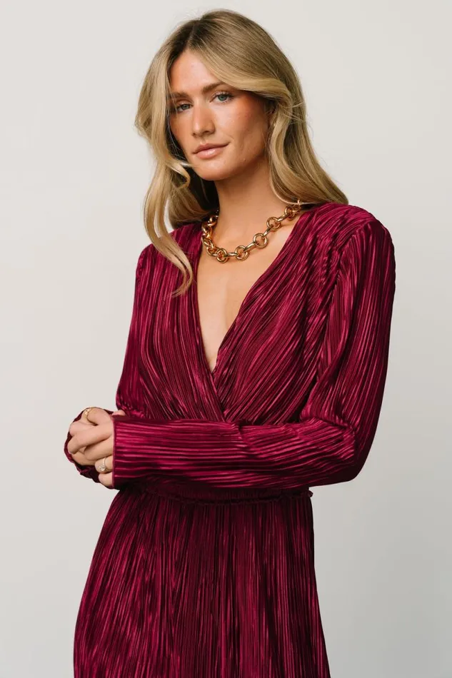 Women Lilith Pleated Jumpsuit Mulberry Baltic Born Jumpsuits and Rompers Women Lilith Pleated Jumpsuit Mulberry Baltic Born Jumpsuits and Rompers