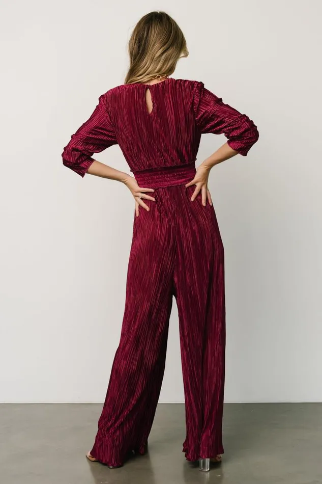 Women Lilith Pleated Jumpsuit Mulberry Baltic Born Jumpsuits and Rompers Women Lilith Pleated Jumpsuit Mulberry Baltic Born Jumpsuits and Rompers