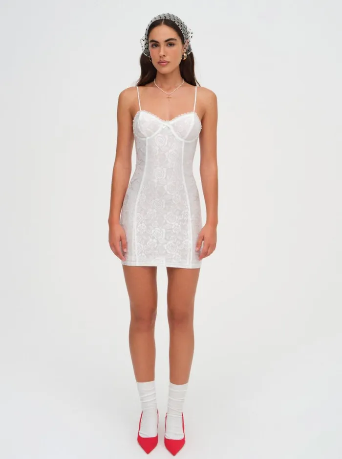 Women Lindy Lace Mini Dress White For Love and Lemons Dresses Women Lindy Lace Mini Dress White For Love and Lemons Dresses