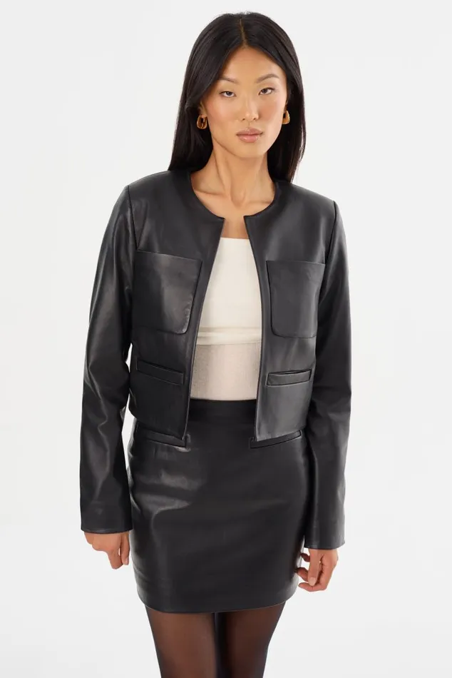 Women LINETTE Leather Jacket Black LAMARQUE Leather Jackets Women LINETTE Leather Jacket Black LAMARQUE Leather Jackets