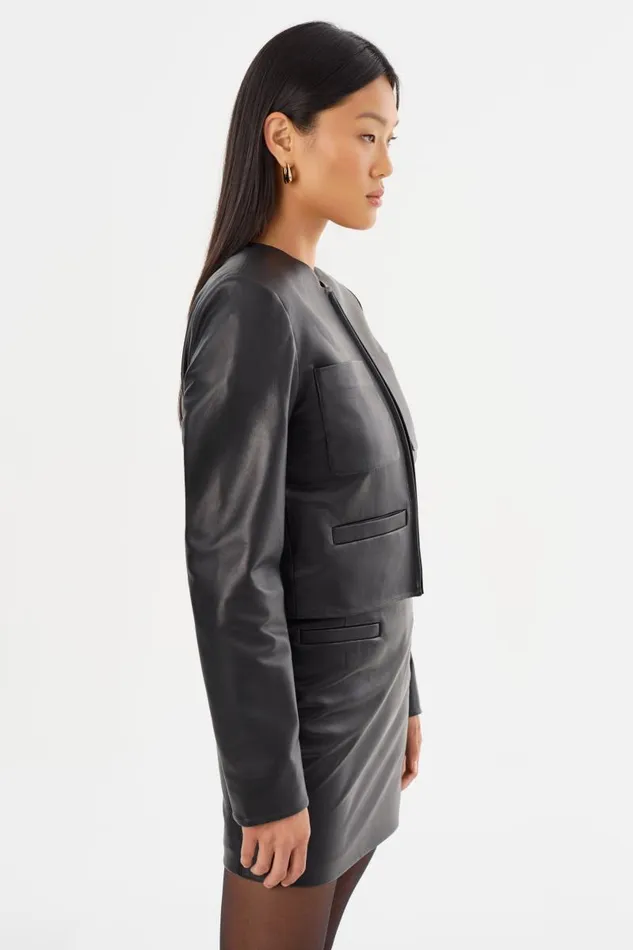 Women LINETTE Leather Jacket Black LAMARQUE Leather Jackets Women LINETTE Leather Jacket Black LAMARQUE Leather Jackets