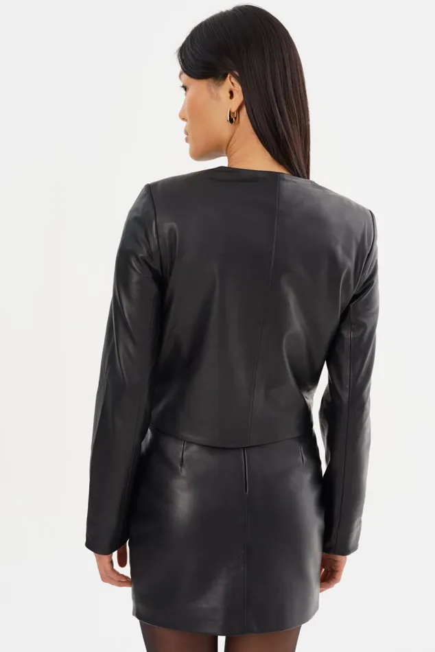 Women LINETTE Leather Jacket Black LAMARQUE Leather Jackets Women LINETTE Leather Jacket Black LAMARQUE Leather Jackets