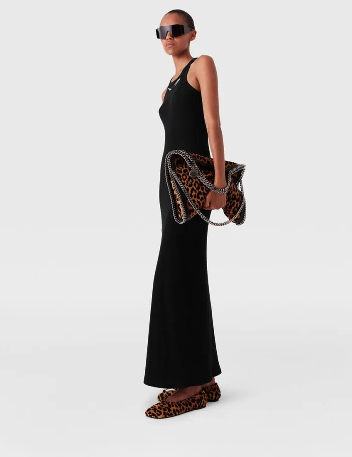 Women Logo Chain Midi Dress Black Stella McCartney Dresses