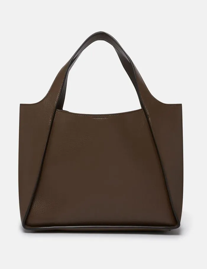 Women Logo Top Handle Crossbody Tote Bag Chocolate Brown Stella McCartney TopHandle Bags