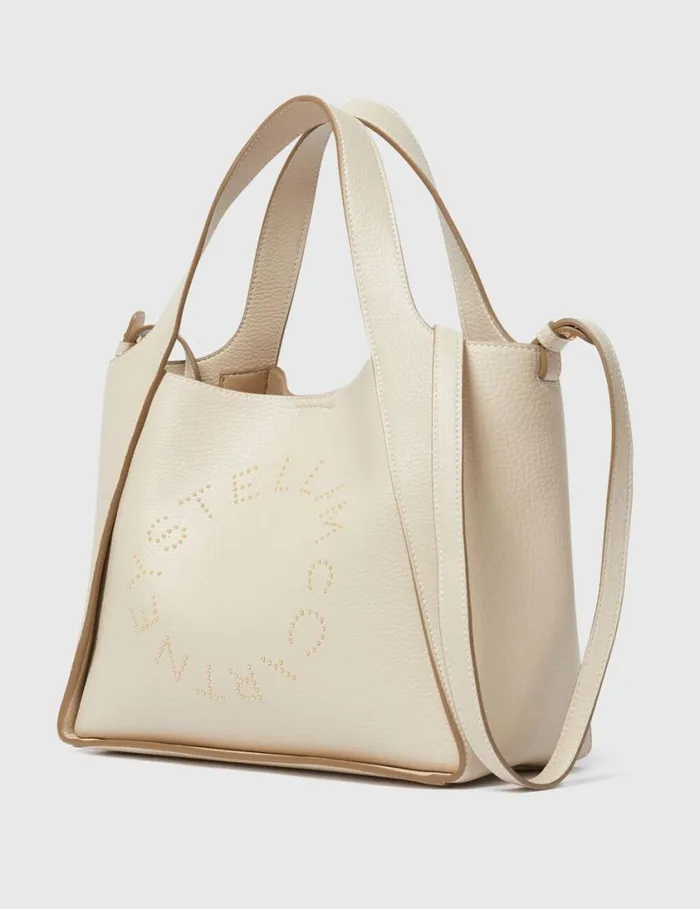Women Logo Top Handle Crossbody Tote Bag Cream Stella McCartney Crossbody Bags