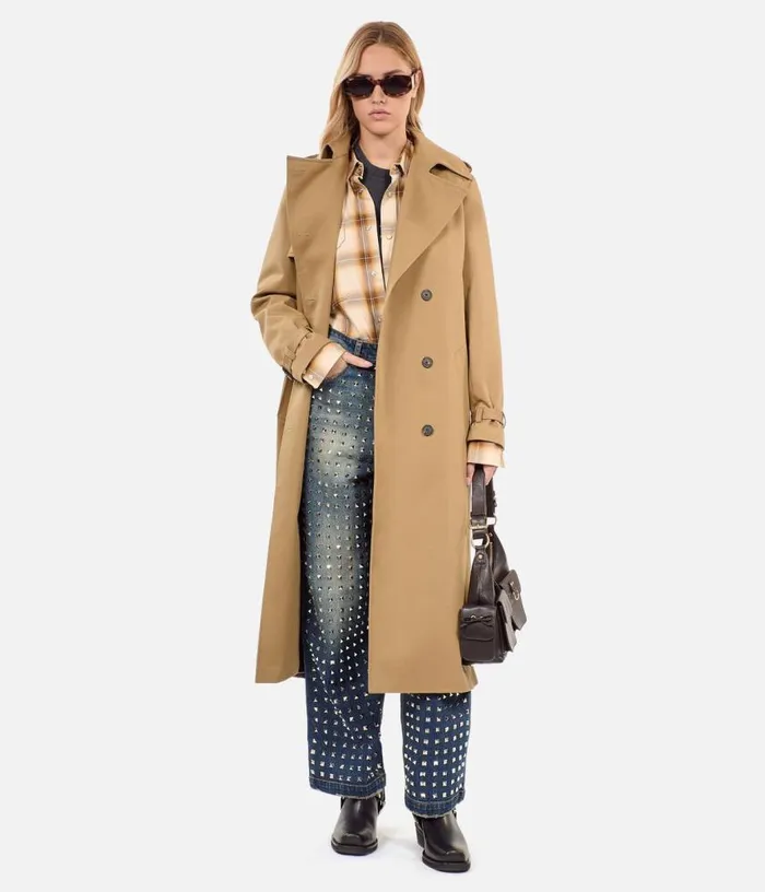 Women Long Beige Trench Coat THE KOOPLES Coats and Jackets