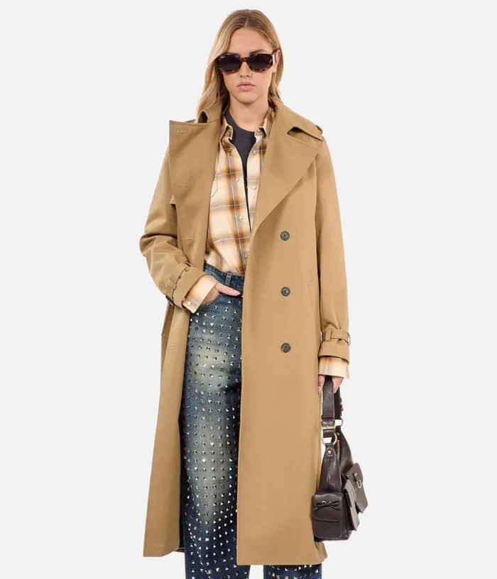 Women Long Beige Trench Coat THE KOOPLES Coats and Jackets
