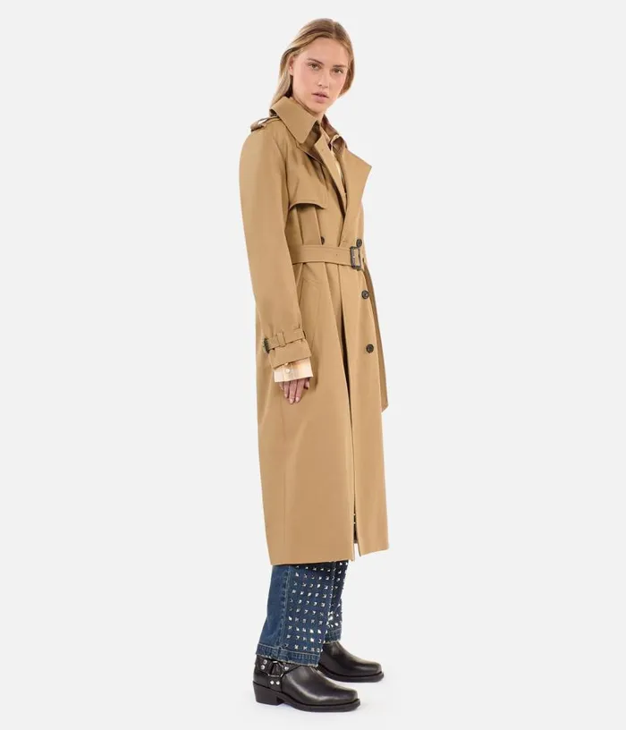 Women Long Beige Trench Coat THE KOOPLES Coats and Jackets