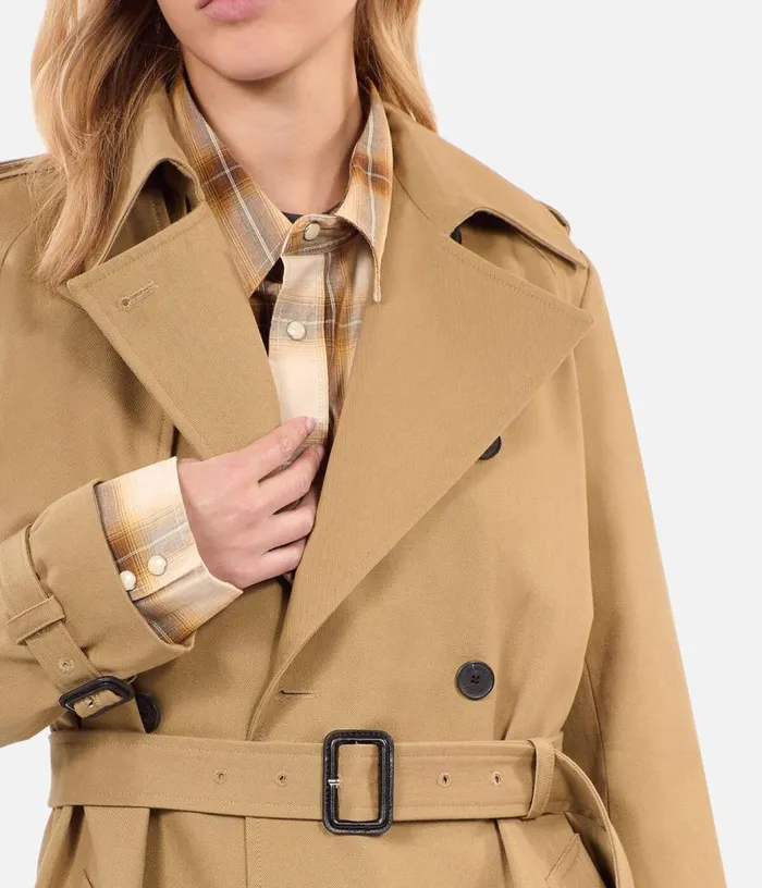 Women Long Beige Trench Coat THE KOOPLES Coats and Jackets