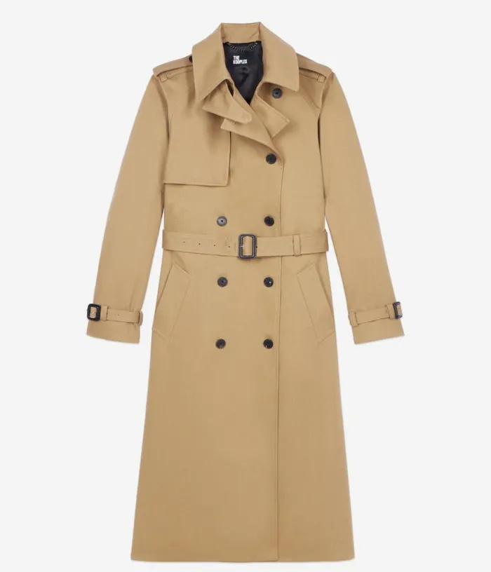 Women Long Beige Trench Coat THE KOOPLES Coats and Jackets