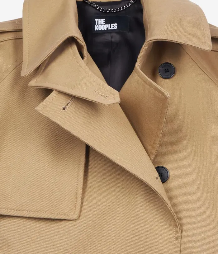 Women Long Beige Trench Coat THE KOOPLES Coats and Jackets